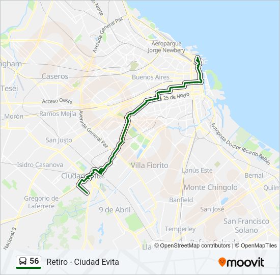 Mapa de 56 de Colectivo