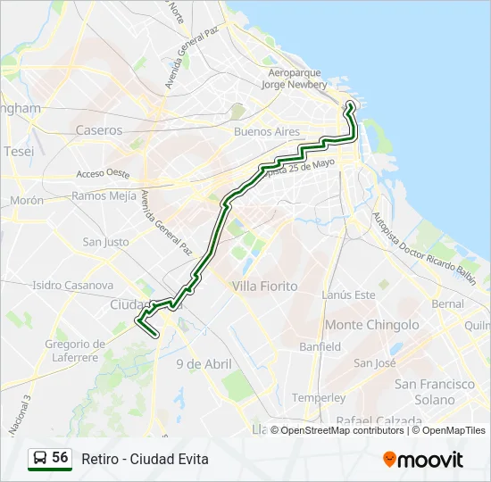 56 Colectivo Line Map