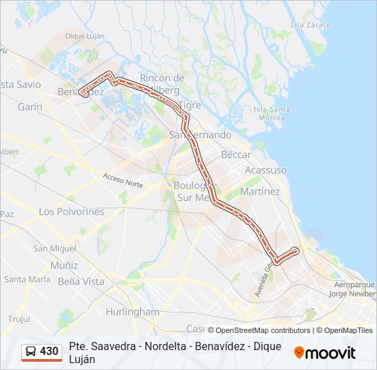 Mapa de 430 de Colectivo