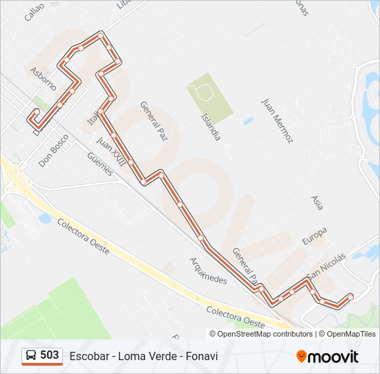 Mapa de 503 de Colectivo