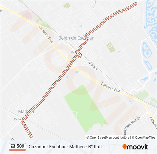 Mapa de 509 de Colectivo
