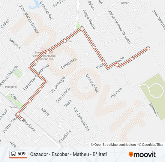 Mapa de 509 de Colectivo