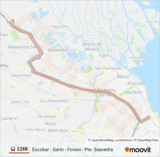 228B Colectivo Line Map
