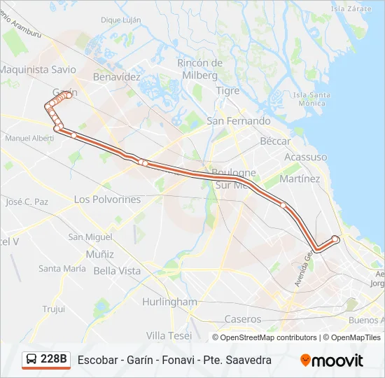 228B Colectivo Line Map