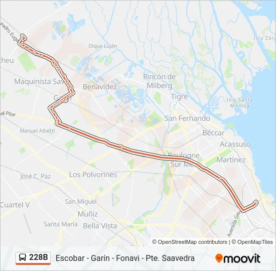 228B Colectivo Line Map
