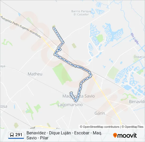291 Colectivo Line Map