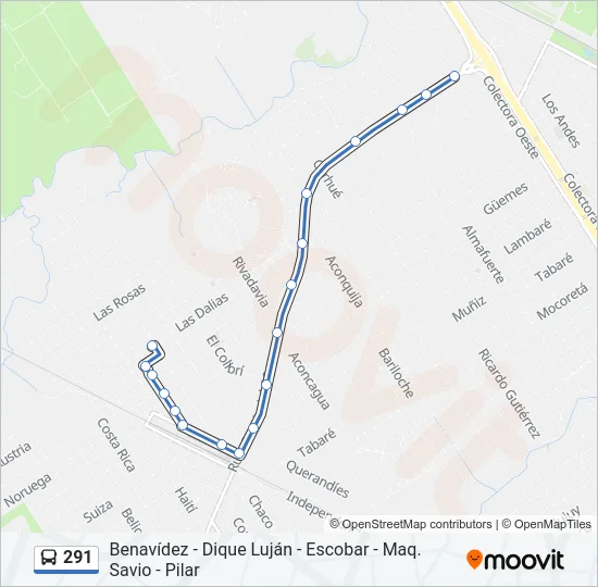 291 Colectivo Line Map