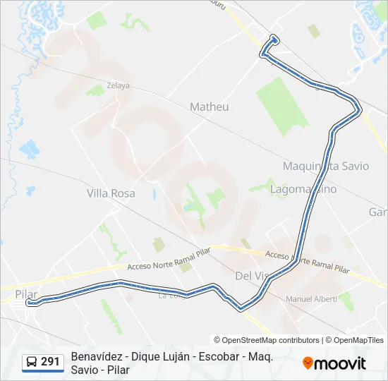 291 Colectivo Line Map