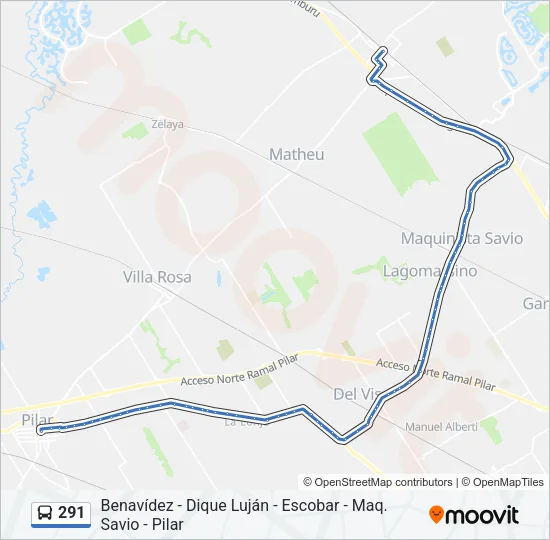 291 Colectivo Line Map