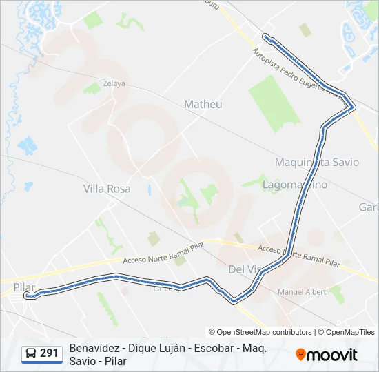 291 Colectivo Line Map