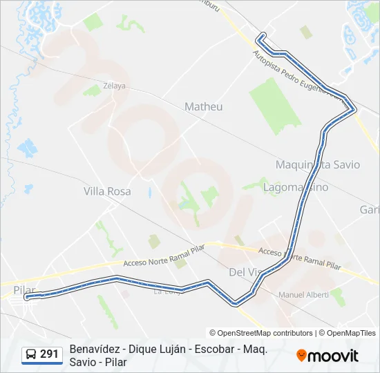 291 Colectivo Line Map