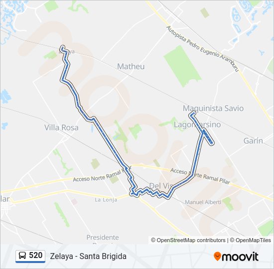 Mapa de 520 de Colectivo