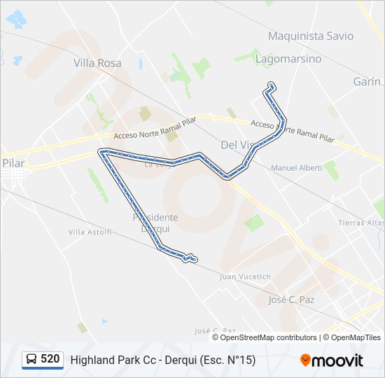 Mapa de 520 de Colectivo