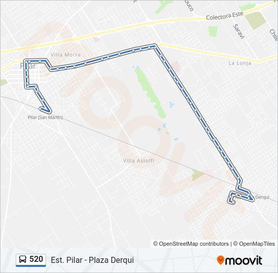 Mapa de 520 de Colectivo