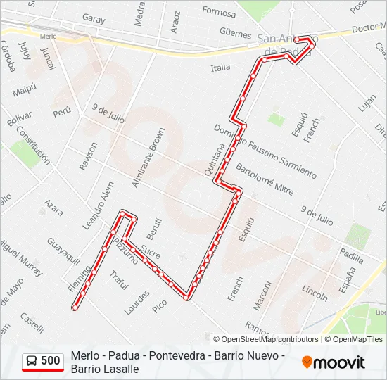 500 Colectivo Line Map
