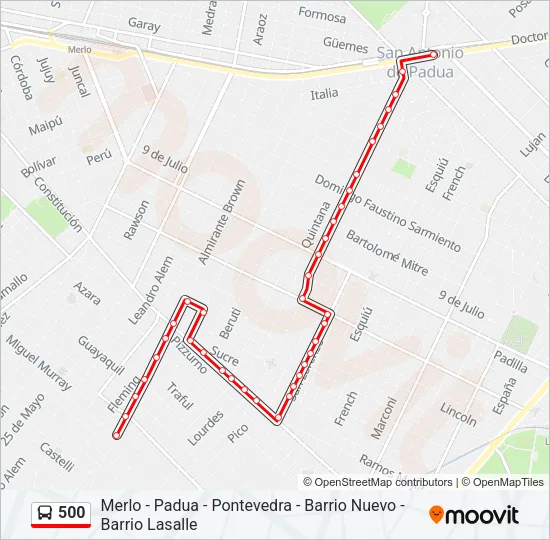 500 Colectivo Line Map