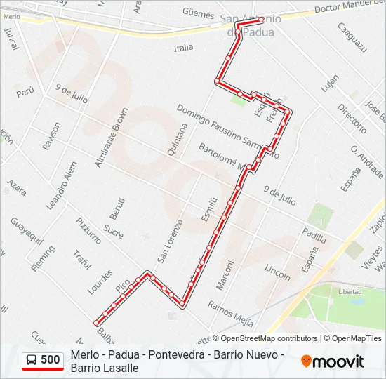500 Colectivo Line Map