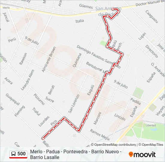 500 Colectivo Line Map