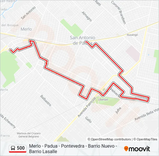 500 Colectivo Line Map