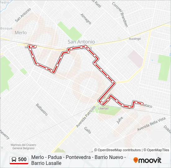 500 Colectivo Line Map