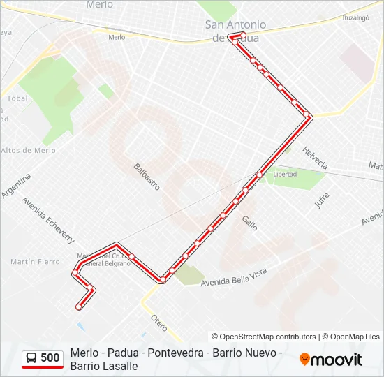 500 Colectivo Line Map