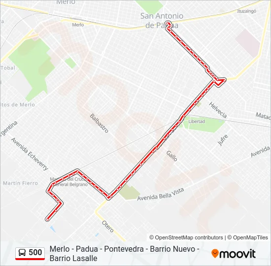 500 Colectivo Line Map