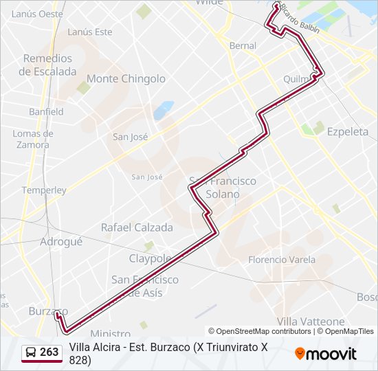 Mapa de 263 de Colectivo