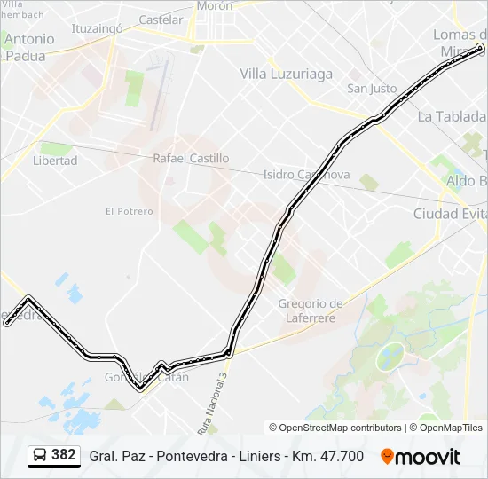 382 Colectivo Line Map