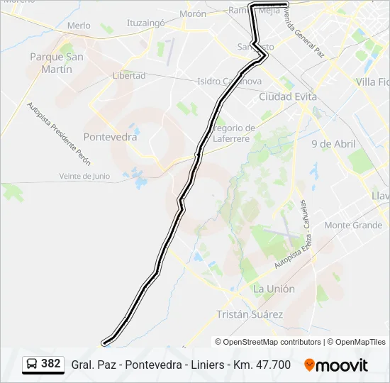 382 Colectivo Line Map