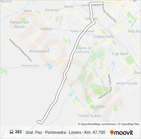382 Colectivo Line Map