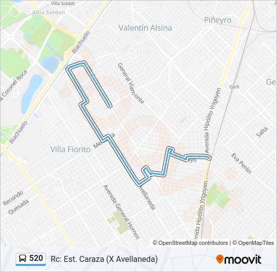 Mapa de 520 de Colectivo