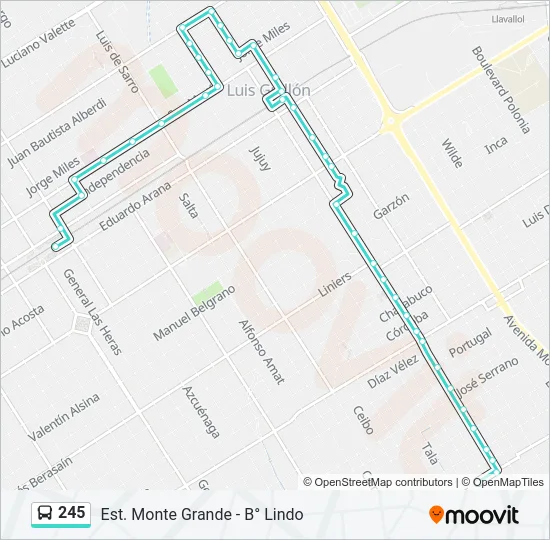 245 Colectivo Line Map