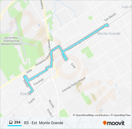 Mapa de 394 de Colectivo