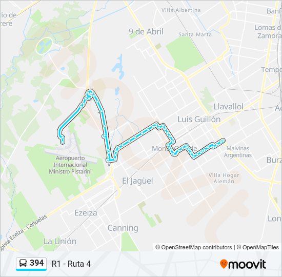 Mapa de 394 de Colectivo