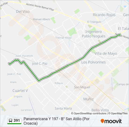 391 Colectivo Line Map
