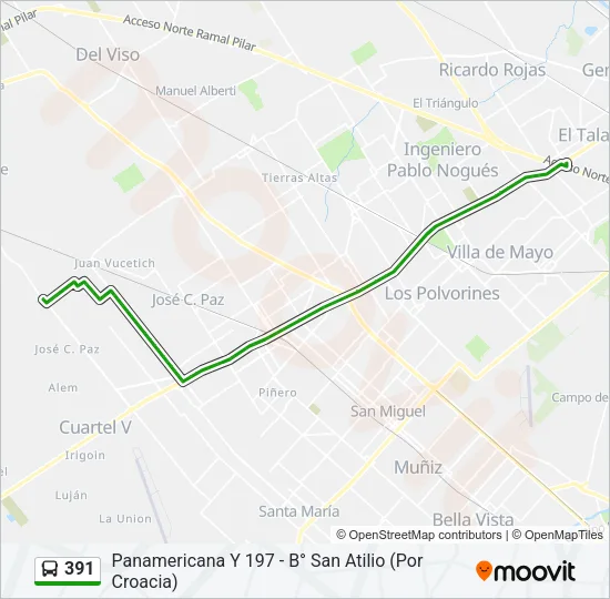 391 Colectivo Line Map
