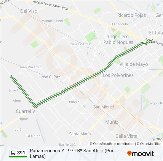Mapa de 391 de Colectivo