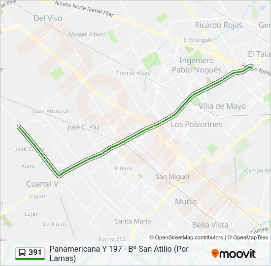 391 Colectivo Line Map