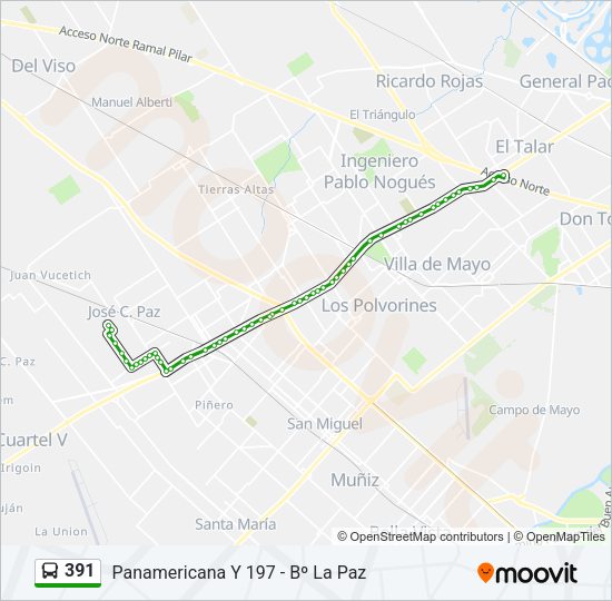 391 Colectivo Line Map