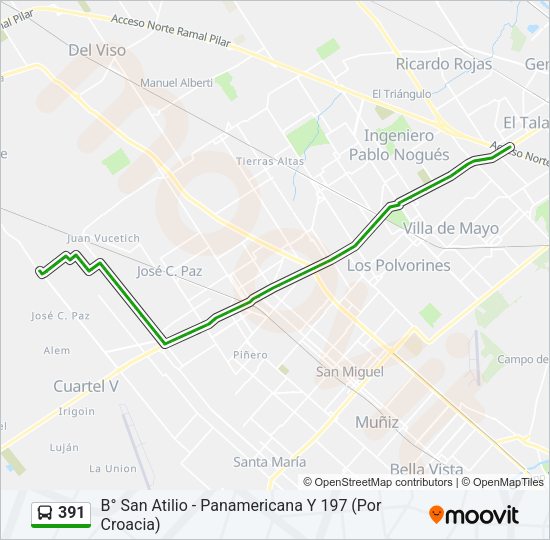 Mapa de 391 de Colectivo