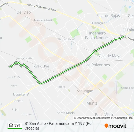 391 Colectivo Line Map