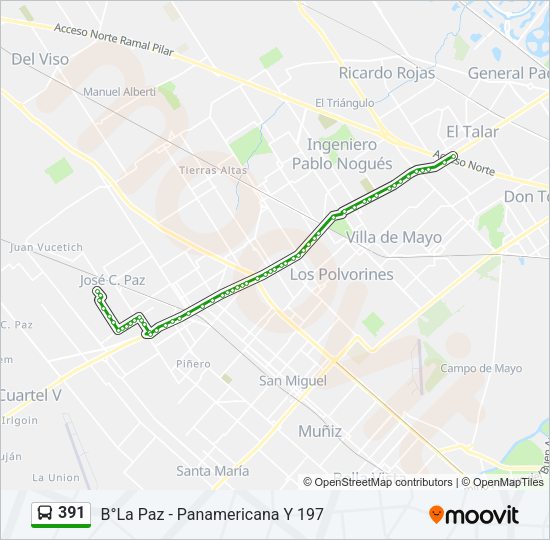 391 Colectivo Line Map