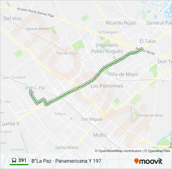 391 Colectivo Line Map