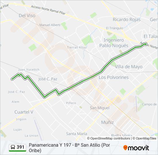 391 Colectivo Line Map