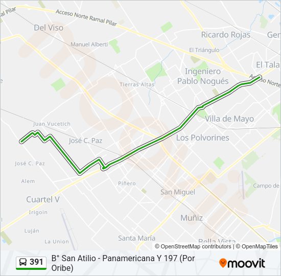 391 Colectivo Line Map