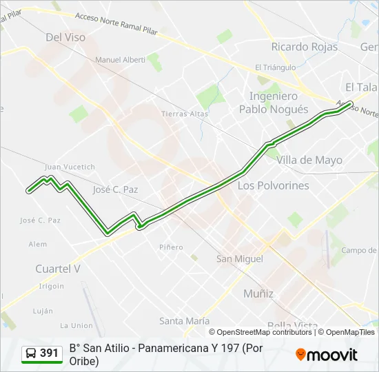 391 Colectivo Line Map