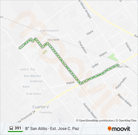 Mapa de 391 de Colectivo