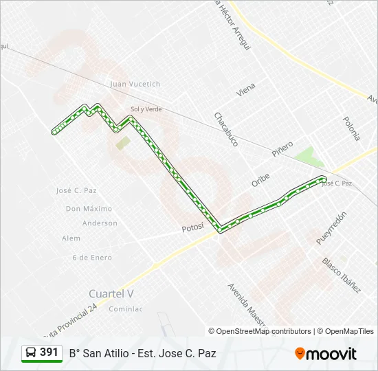 391 Colectivo Line Map
