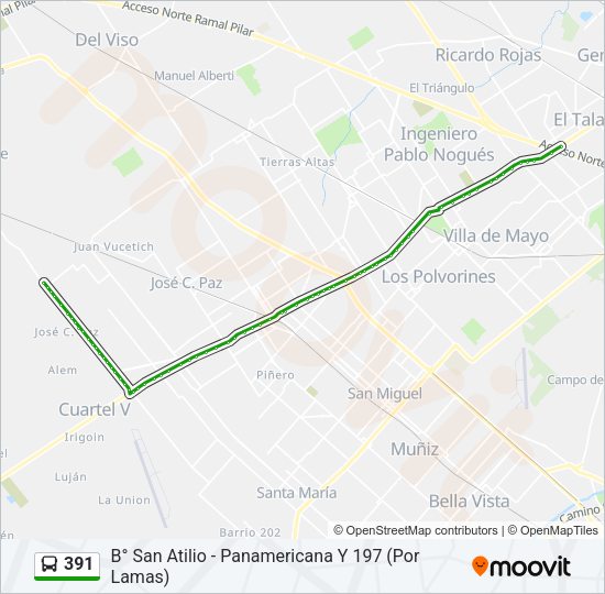 391 Colectivo Line Map