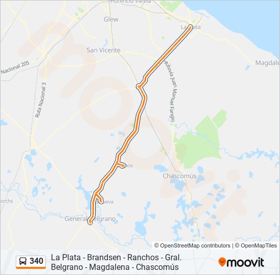 340 Colectivo Line Map